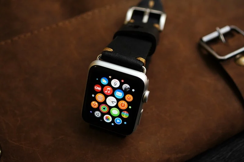 AWBF15 -D123 GOLD handgefertigt Vintage Leder Uhrenarmband incl. Lugs Adapter für Apple Watch 1 und 2 (oder Apple Watch Sport) 42mm oder 38mm – Bild 4